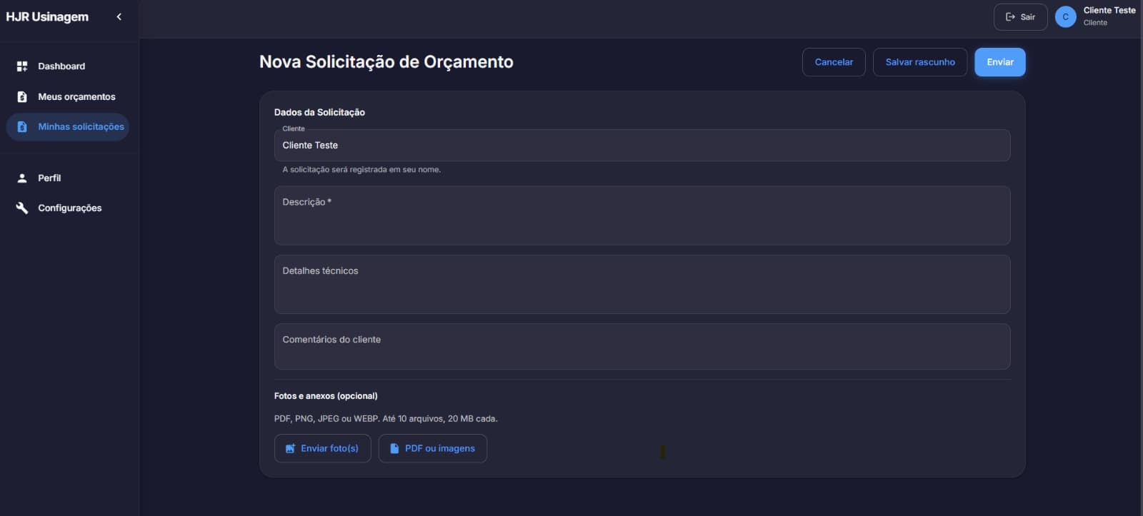ERP Metalúrgico - Módulo de Orçamentos - Screenshot 4